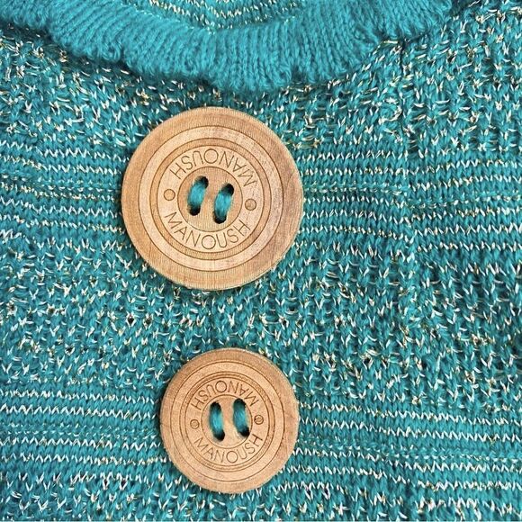 Anthropologie Manoush Green Glitter Knit Tank Top - Picture 9 of 9